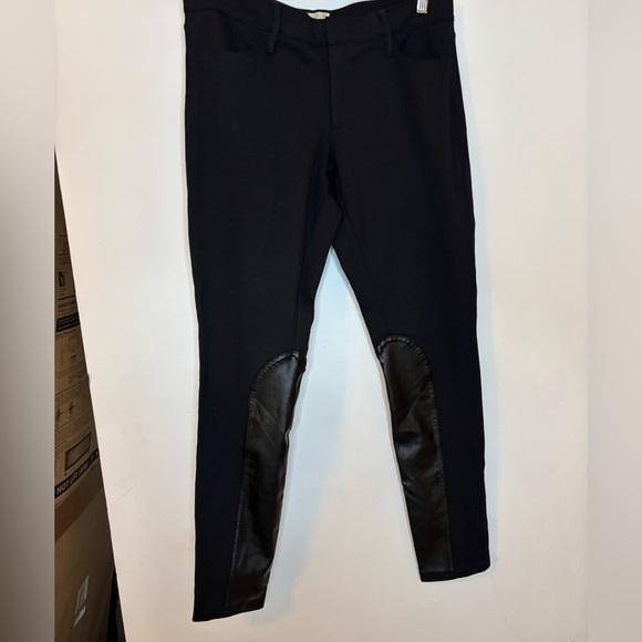 J. CREW Factory The Gigi Pant Equestrian Style Faux Leather Knit Pants in Black - Picture 3 of 7